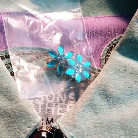 Vintage Wilsons Leather 100% Suede Cropped Jacket Size Large Aqua Barbiecore - Picture 12 of 12